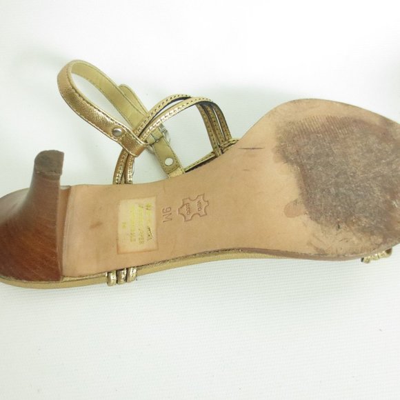 MICHAEL KORS Gold Heels Shoes Strappy - Picture 4 of 4